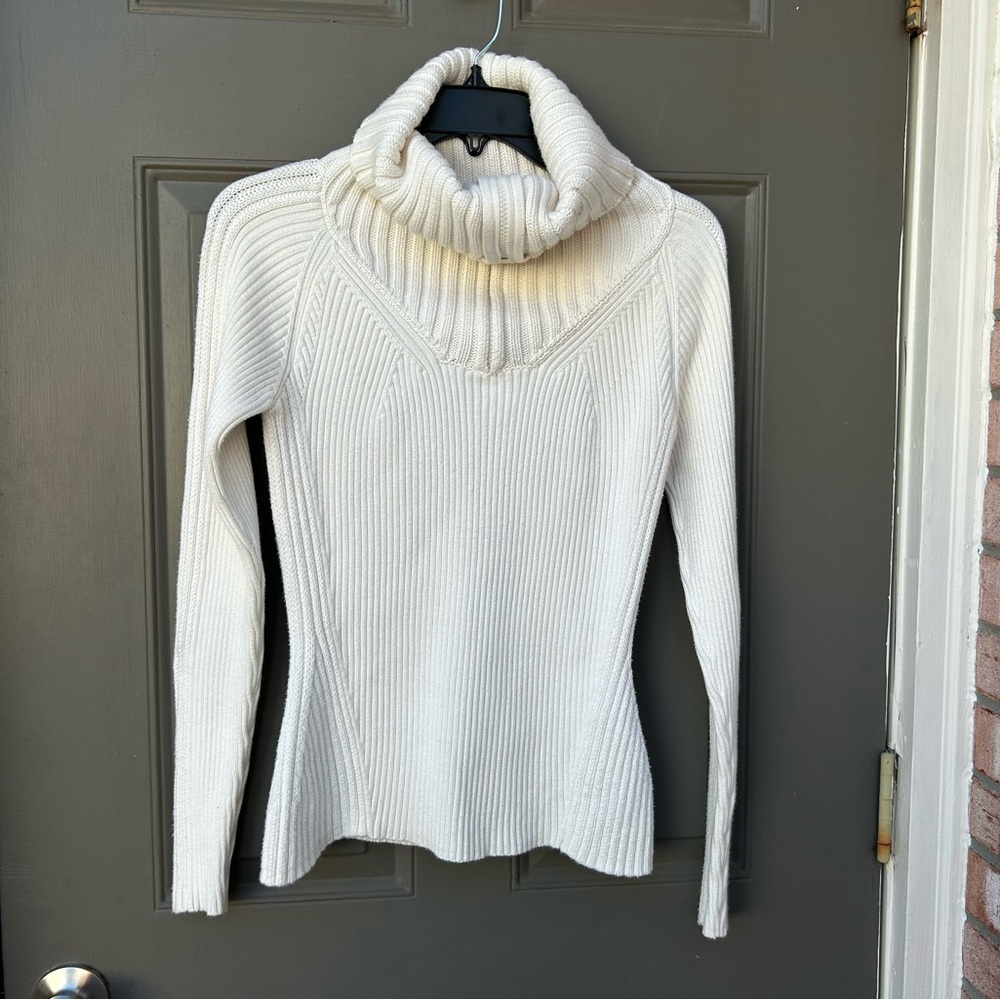 Cache Women Cowl Neck Zipper Pullover Sweater